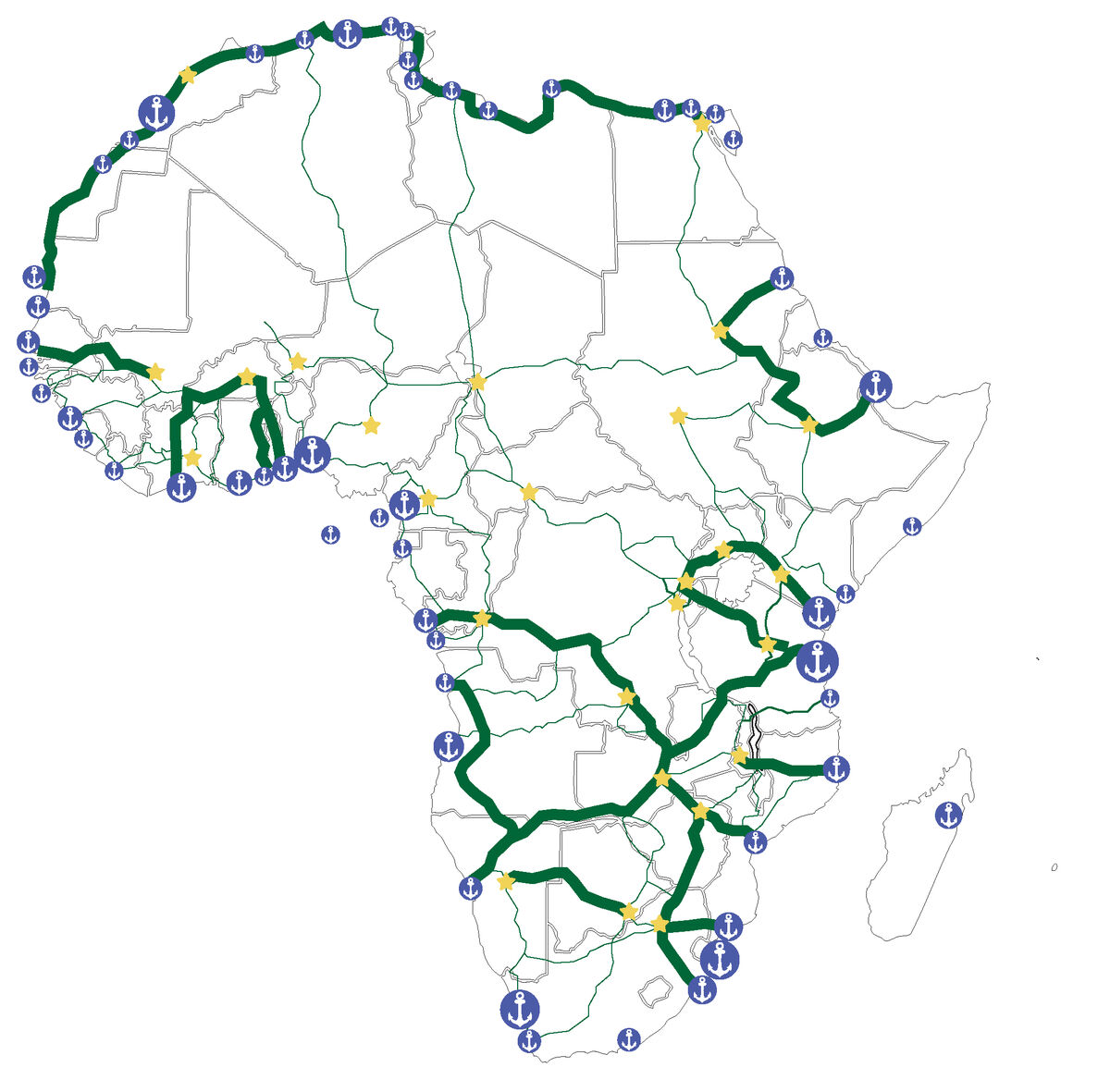 African economic corridors map